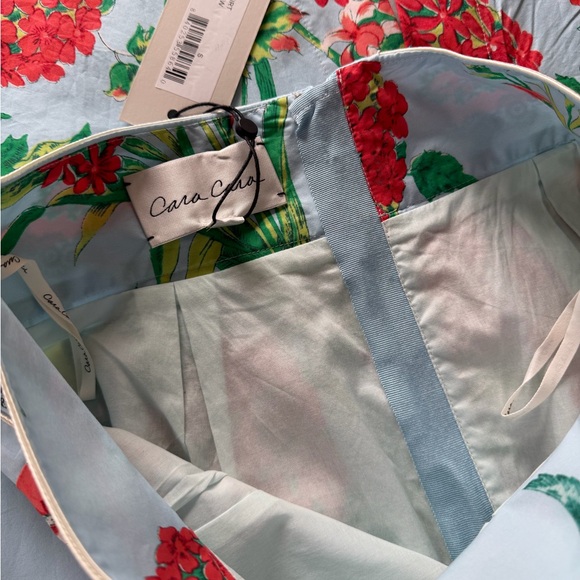 NWT Cara Cara Jackie Skirt, Light Blue with Red Floral Pattern, “Floral Dew” - Picture 8 of 8